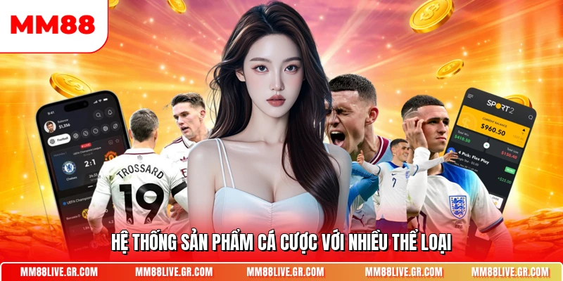 Hệ thống sản phẩm cá cược với nhiều thể loại