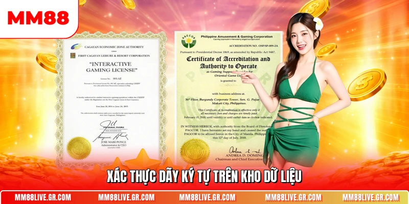 Xác thực dãy ký tự trên kho dữ liệu